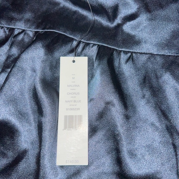 THEORY new with tags, silk ‘malvina’ halter top, size M. Navy blue - Picture 7 of 9